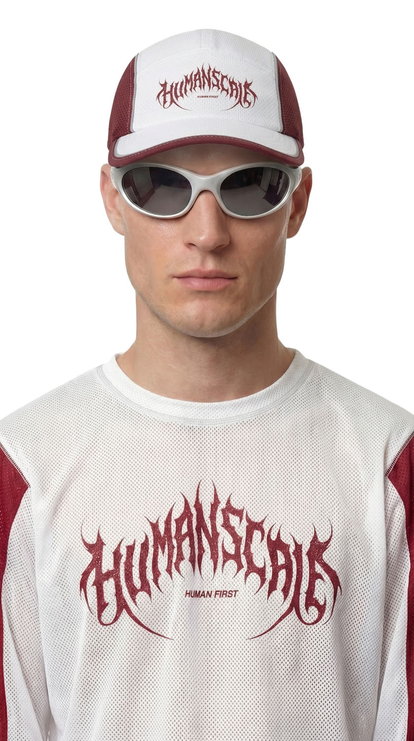 Human Scale Race Cap — Drop 01 running cap — front view