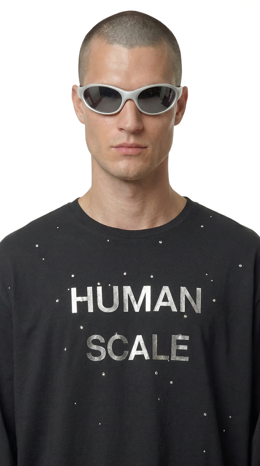 Human Scale Supernova Long Sleeve — Drop 01 training top — detail