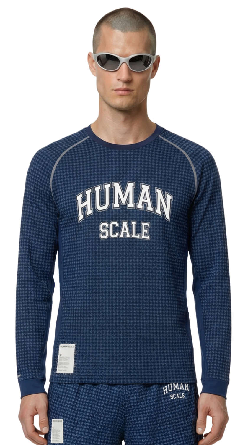 Human Scale Club Long Sleeve — Drop 01 training top — detail