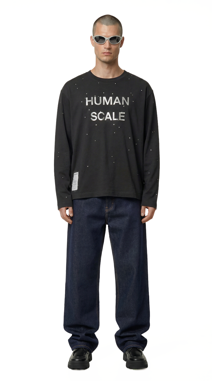 Human Scale Supernova Long Sleeve — Drop 01 training top — front view