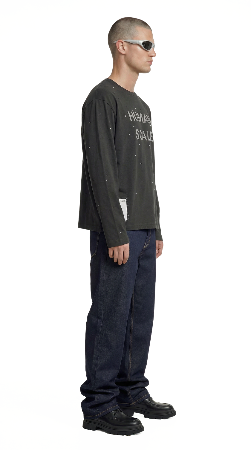 Human Scale Supernova Long Sleeve — Drop 01 training top — side view