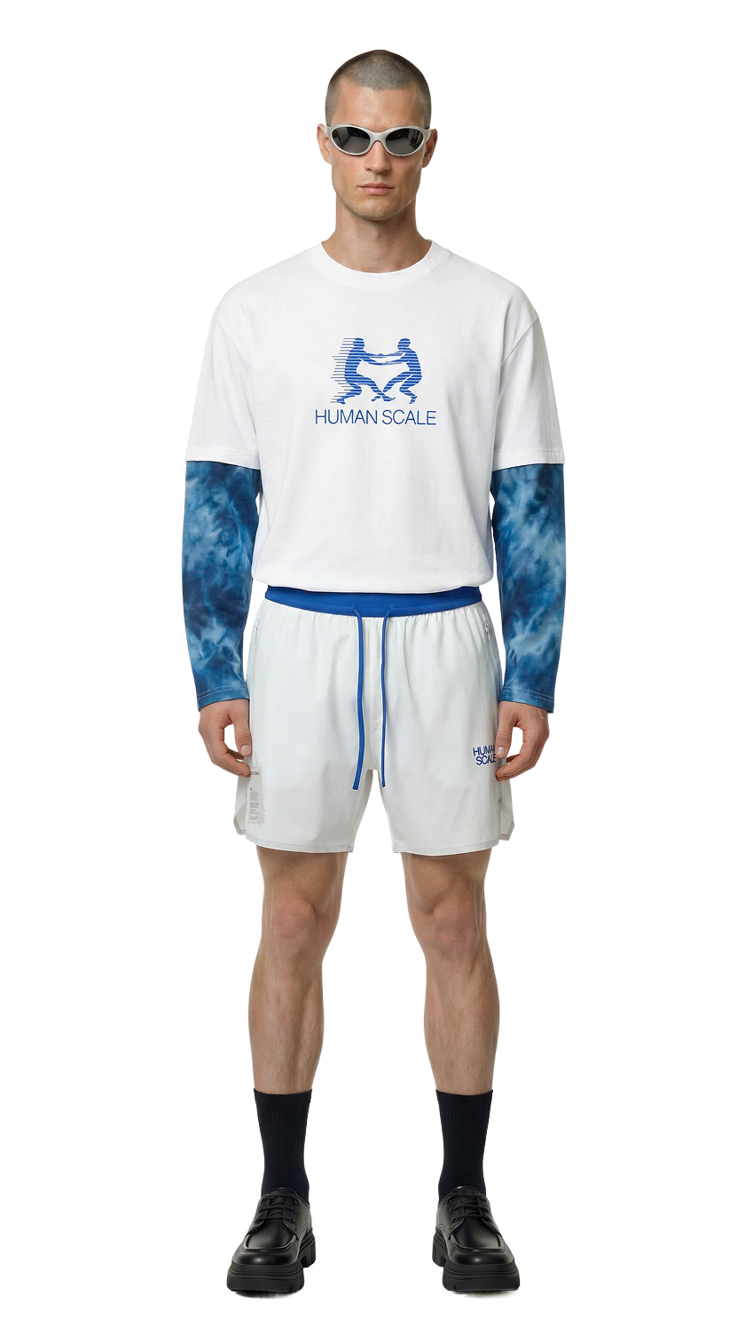 Human Scale Tie Dye Double Sleeve — Drop 01 graphic training top — front view