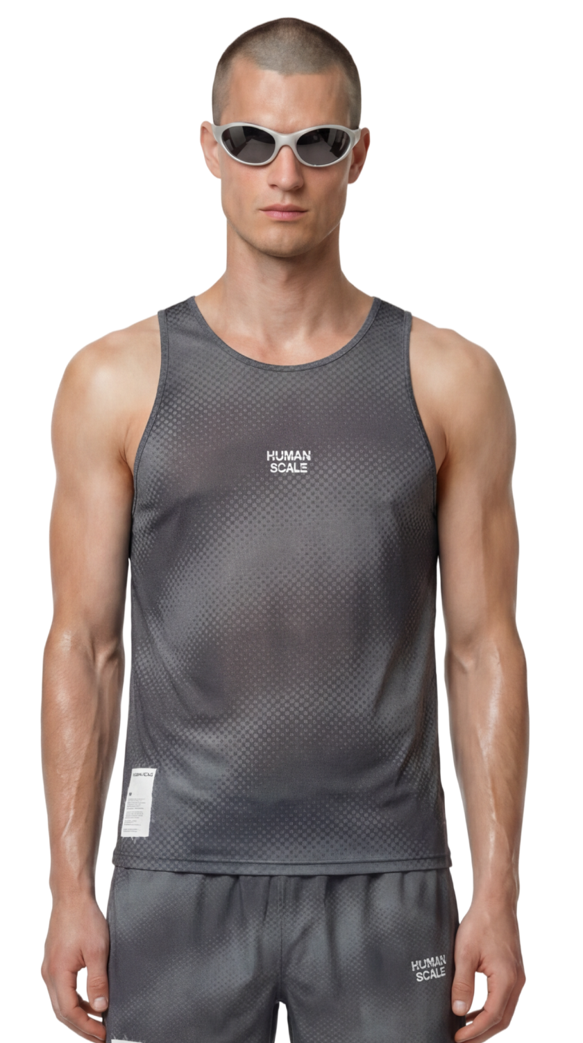 Human Scale Areté Singlet — Drop 01 performance running vest — detail