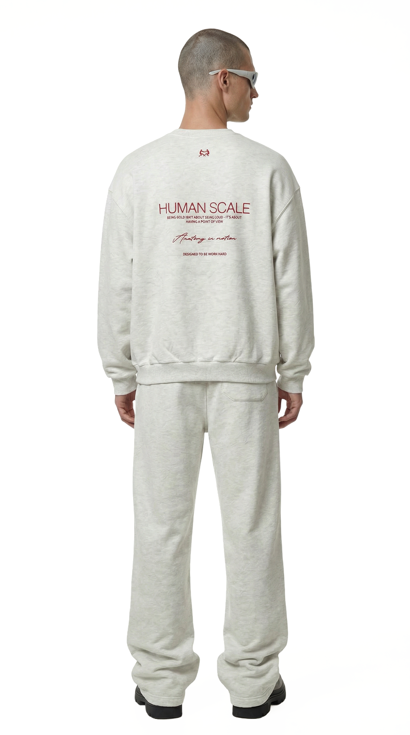 Human Scale Crewneck Anatomy — Drop 01 sweatshirt — back view