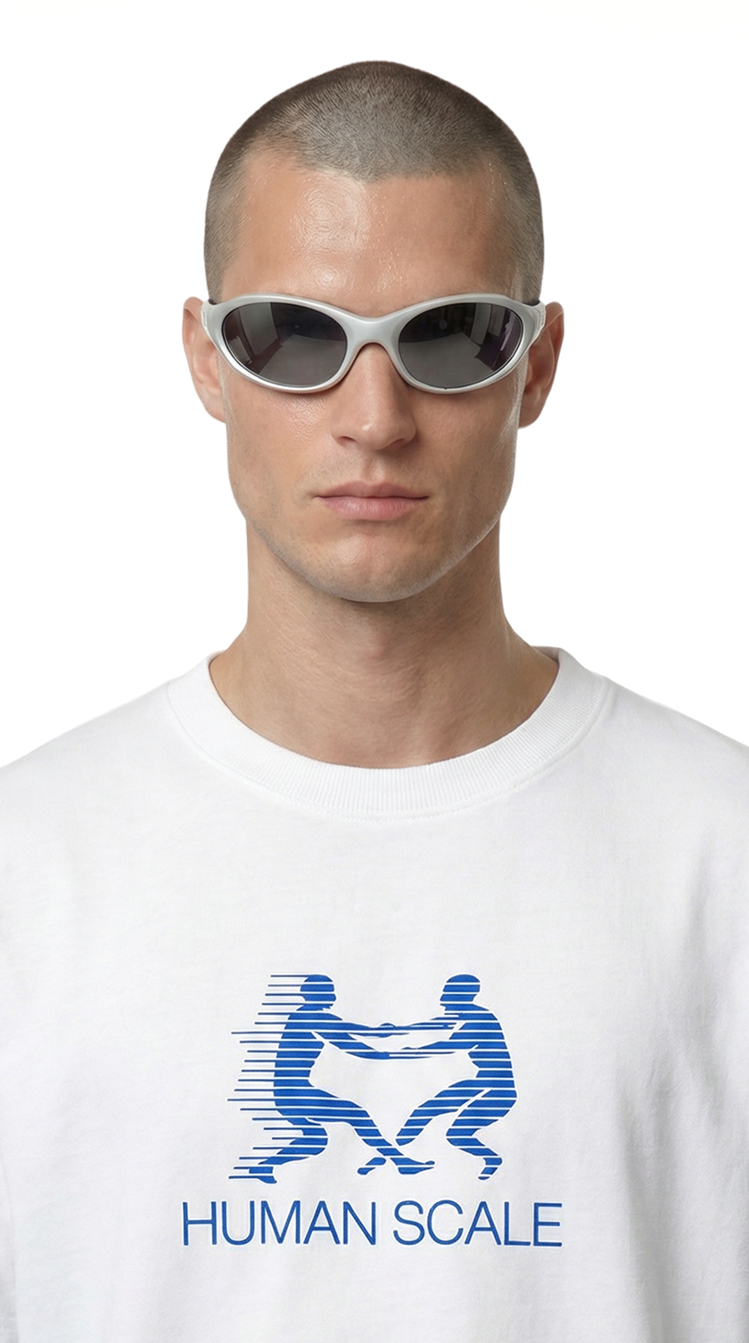 Human Scale Tie Dye Double Sleeve — Drop 01 graphic training top — detail